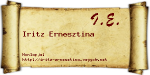 Iritz Ernesztina névjegykártya